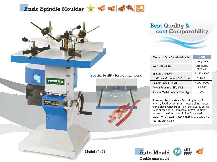 Spindle Moulder, For Wood Moulding, Automation Grade: Manual