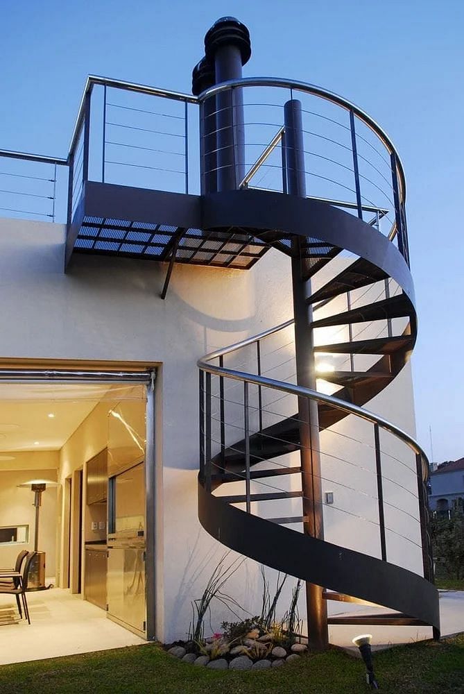 Spiral Ms Iron Staircase Railing, For Home