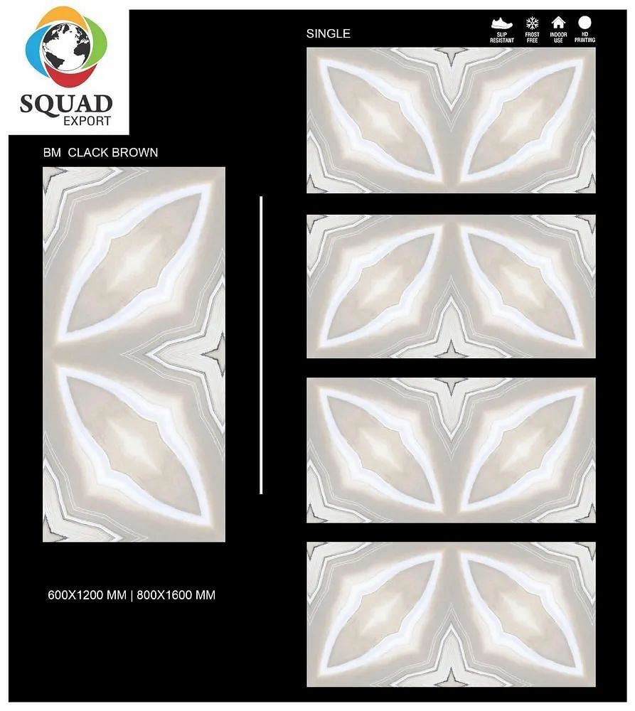 Squad Digital Bookmatch Floor Porcelain Tiles, Thickness: 8 - 10 MM, Size: Small