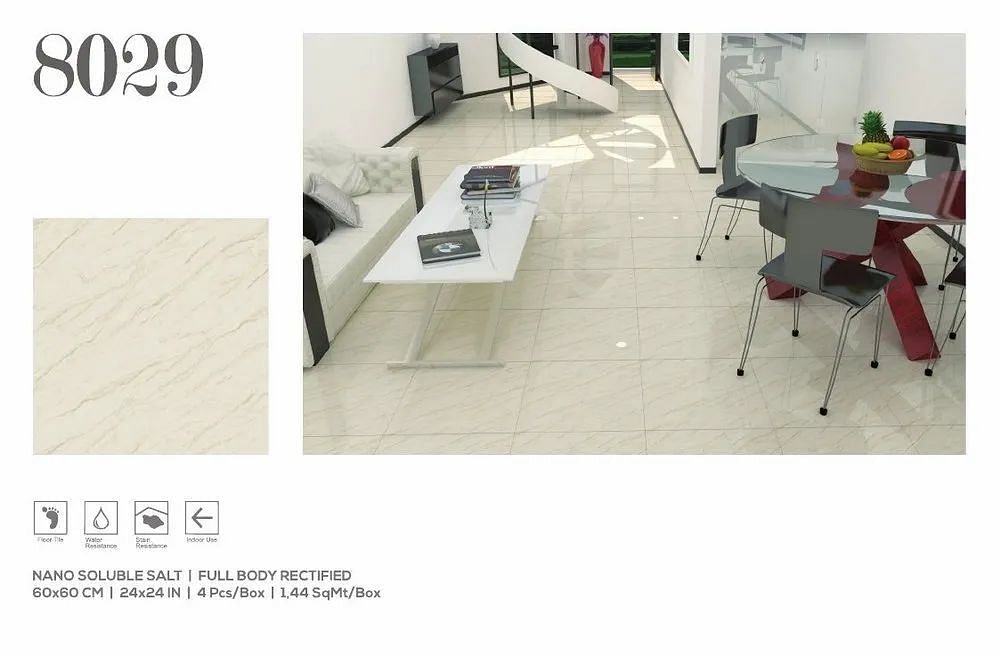 Squad Porcelain Ivory Beige New Tiles For Home, Thickness: 8.5mm, Unit Size: 600x600mm