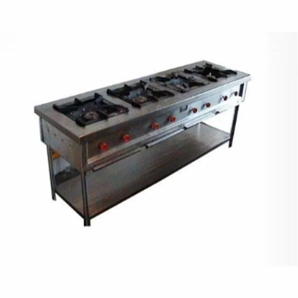 SS Four Burner Range, Number Of Burner: 4, Size: (24X24X34 Inch)