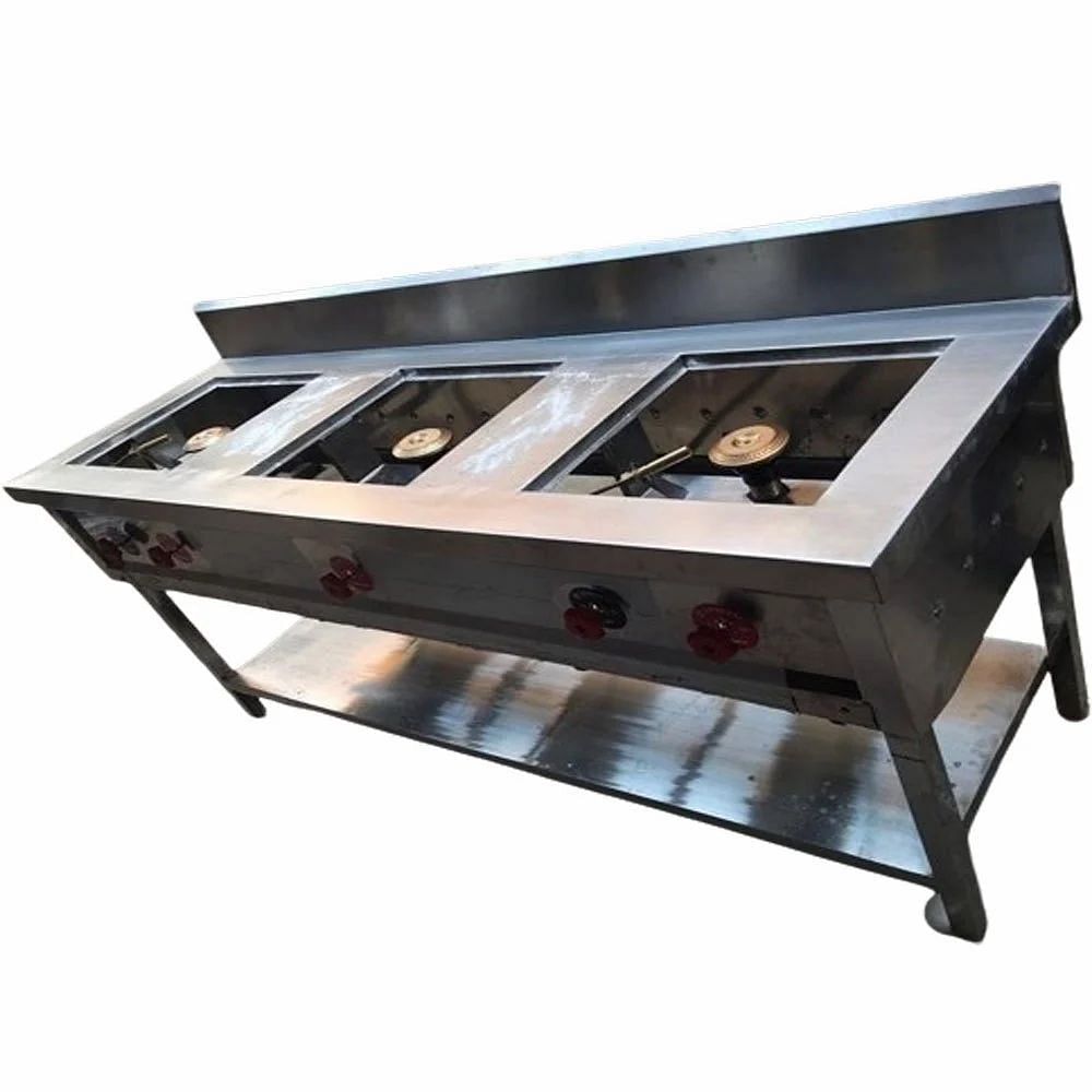 Stainless Steel 3 Burner Commercial Gas Stove