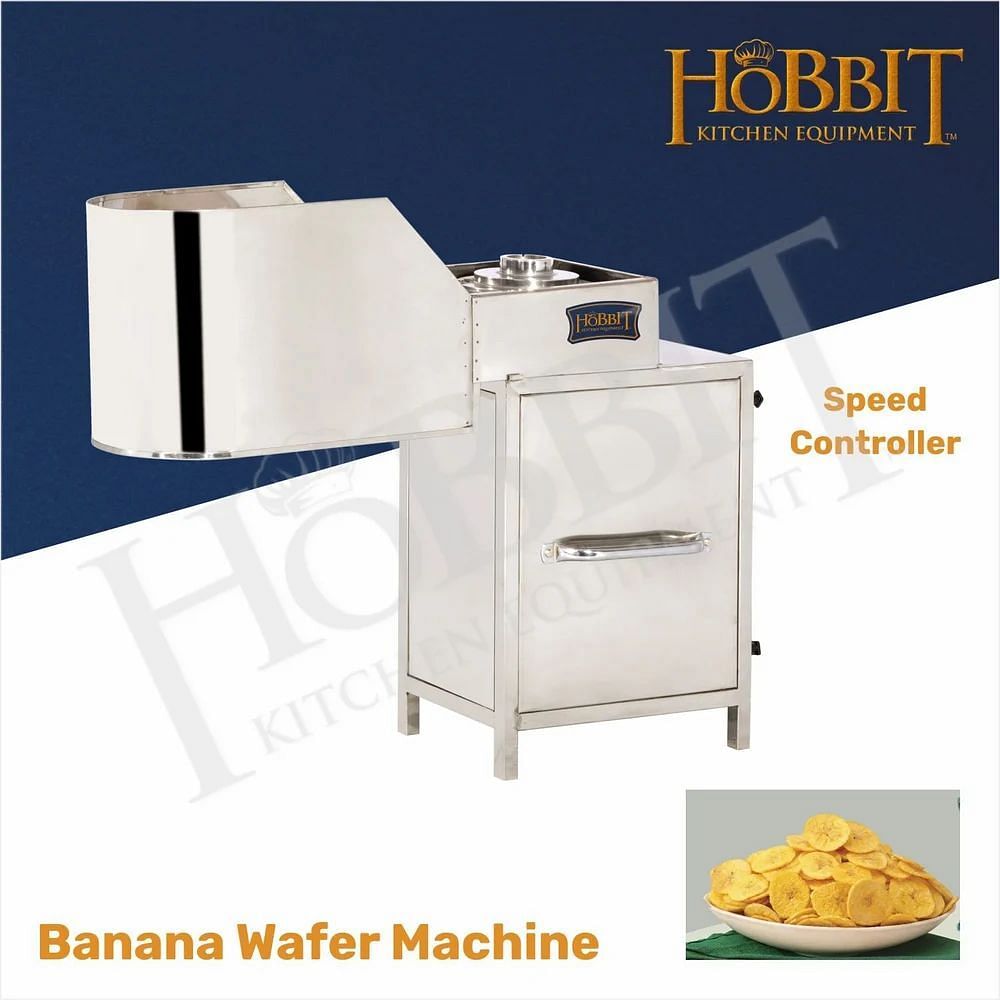 Stainless Steel Banana Wafer Machine With Speed Controller, Capacity: 100 kg/hr, Capacity(Kg/Hr): 200