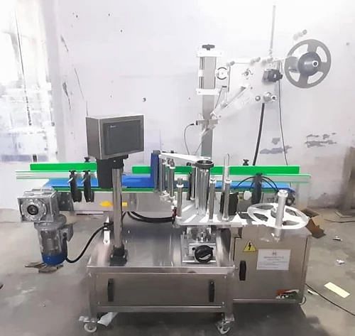 Stainless Steel (body) Glass Automatic Sticker Labelling Machine, Capacity: 80 Bottle/Minutes