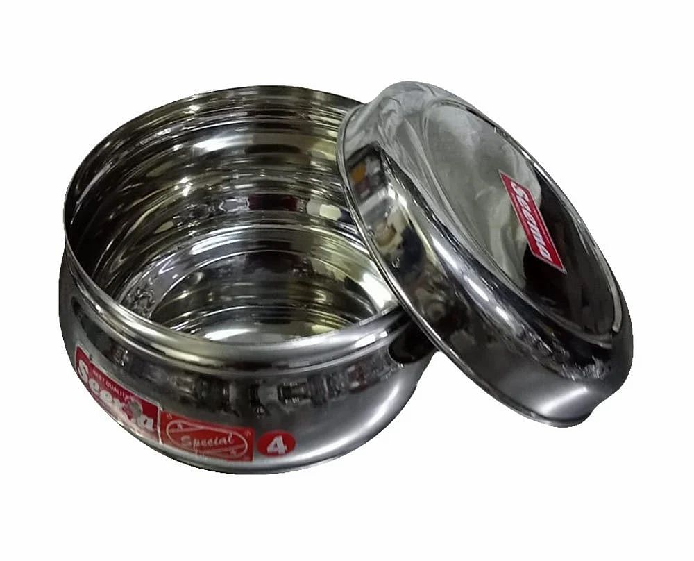 Stainless Steel BULGING PURI/ DELUX DABBA NO 4, Capacity: 600 mL