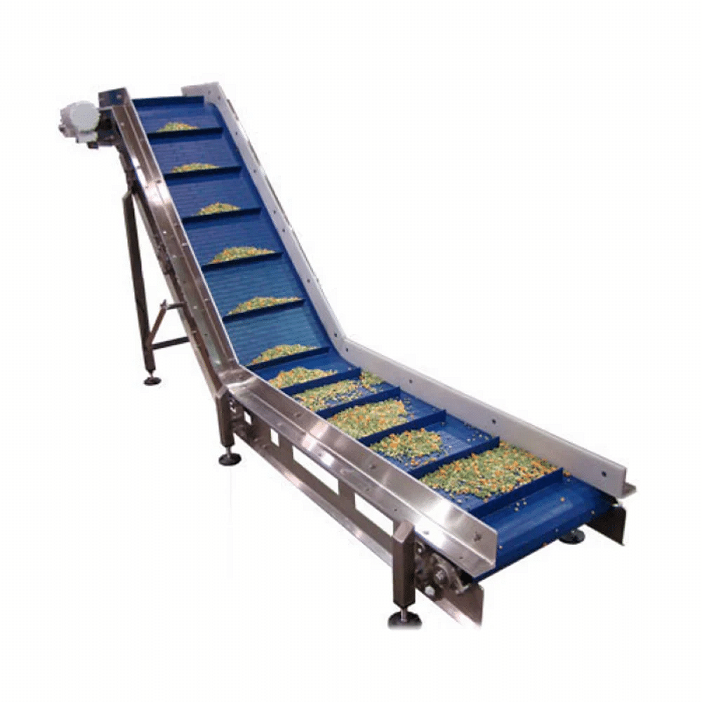 Stainless Steel Chain Inclined Conveyor System, Capacity: 50 Kg/Feet