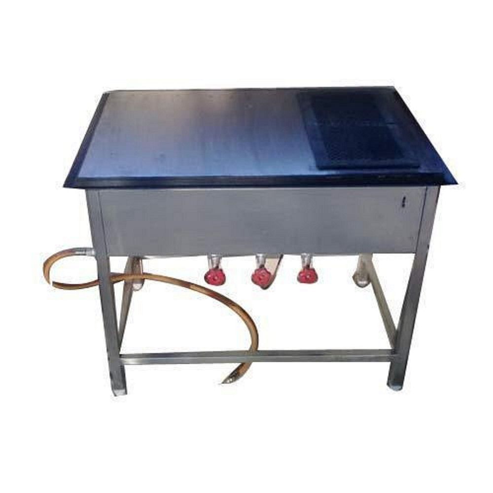 Stainless Steel Chapati Plate With Puffer, For Commercial