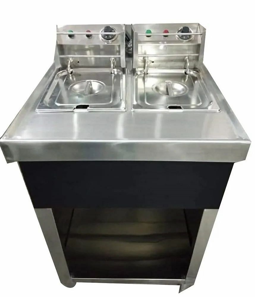 Stainless Steel Double Deep Fryer, For Restaurant, Size: 3.5 X 2 Feet