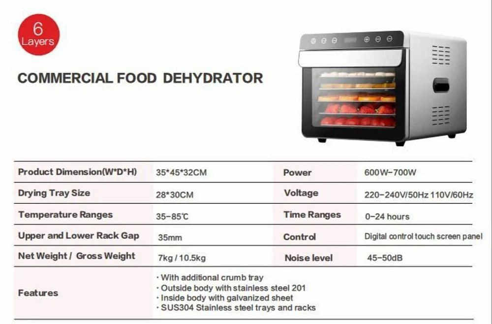 Stainless Steel Food Dehydrator Machine