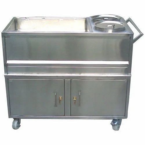 Stainless Steel Food Service Trolley, For Restaurant