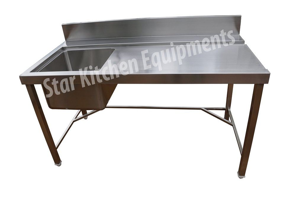 Stainless Steel Loading Table with Sink, Sink Type: Single