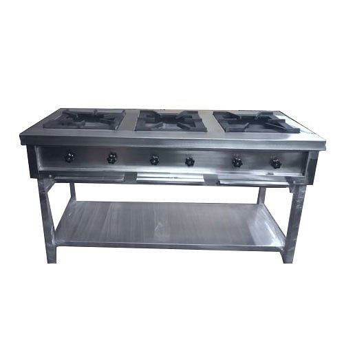 Stainless Steel LPG Cooking Range Three Burner