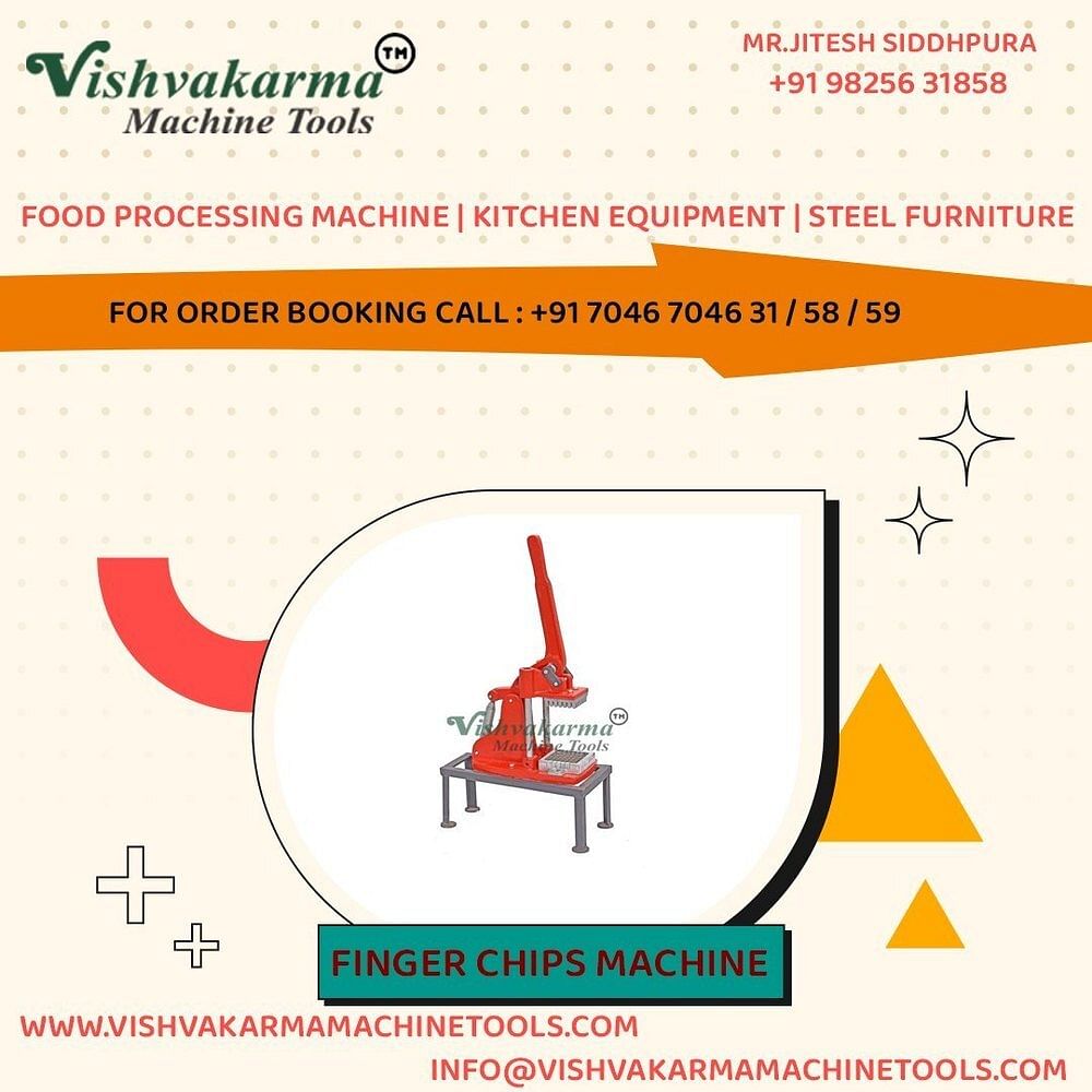 Stainless Steel Manual Finger Chips Making Machine, For Commercial, Capacity: Continue