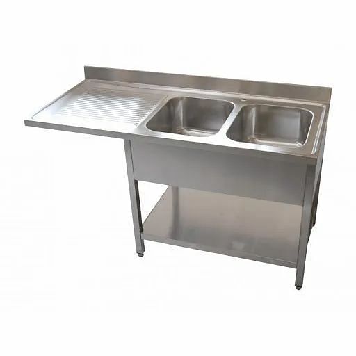 Stainless Steel None Double Bowl Kitchen Sink