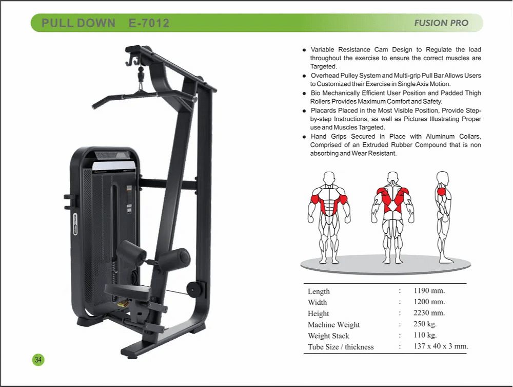 Stainless Steel Pull Down Machine, For Gym