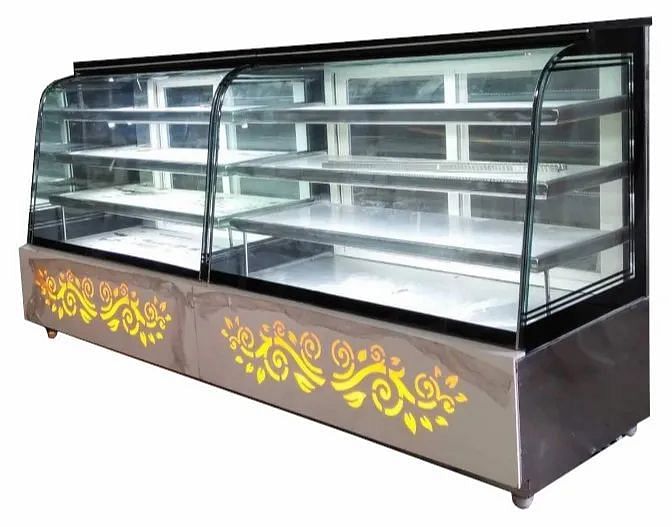 Stainless Steel Rectangular Cake Display Counter for Restaurant