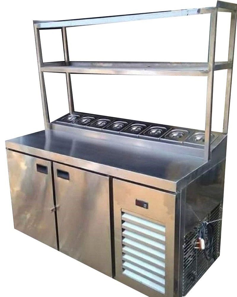 Stainless Steel Rectangular Pizza Make Line Refrigerator, Number of Basket: 8 Basket, 5 X 3.5 Feet