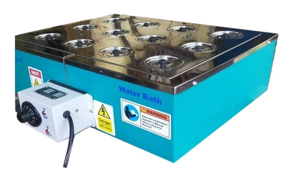 Stainless Steel Semi-Automatic 12 Holes Digital Water Bath