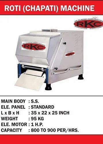 Stainless Steel Semi Cooked Chapati Pressing Machine, Capacity: 800 - 1000piece Per Hour