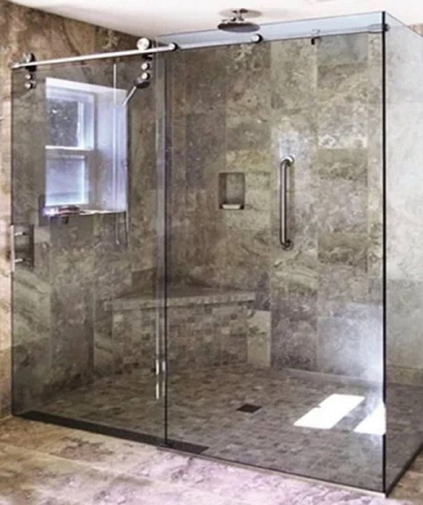 Stainless Steel Sliding Frameless Shower Cubicle, Shape: Rectangle