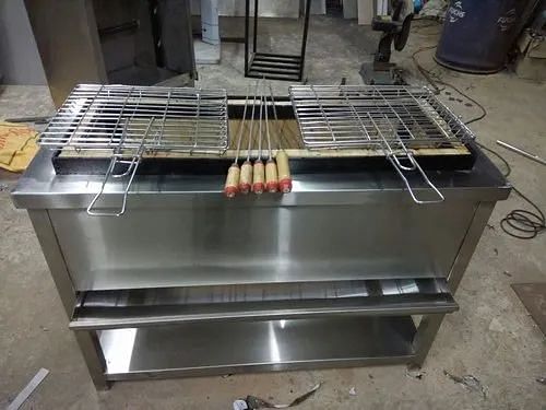 Stainless Steel Square Barbeque Tandoor Equipment, For Hotel, Capacity: 10