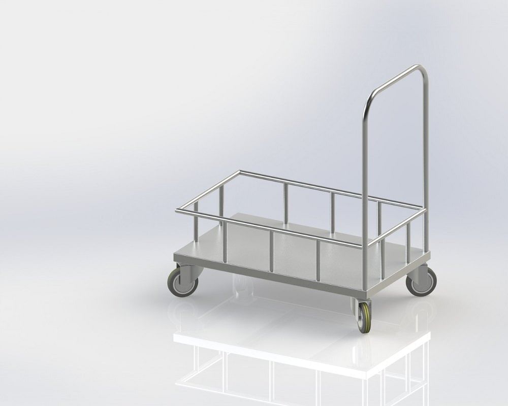 Stainless Steel SS Luggage Trolley, For Hotel