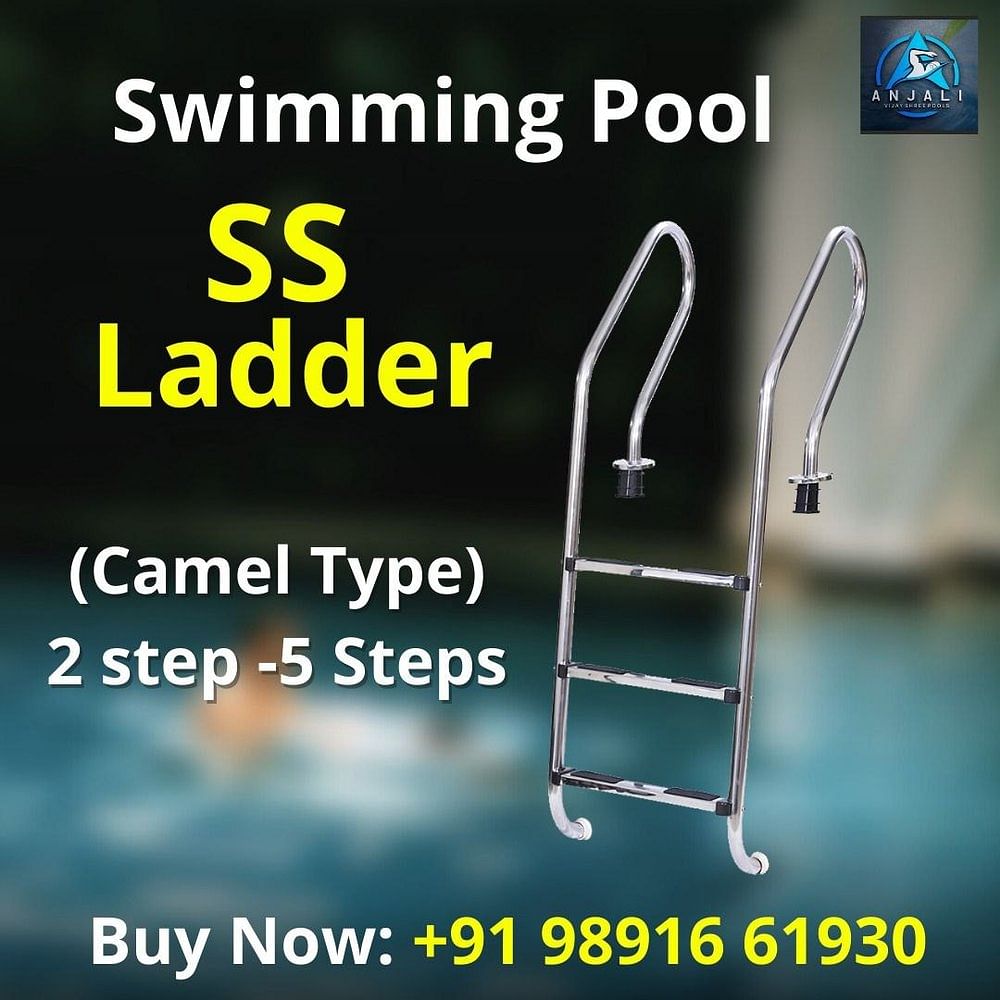 StainleSS Steel Swimming Pool SS 304 Grade Ladder, Size: 2 Step - 5 Step