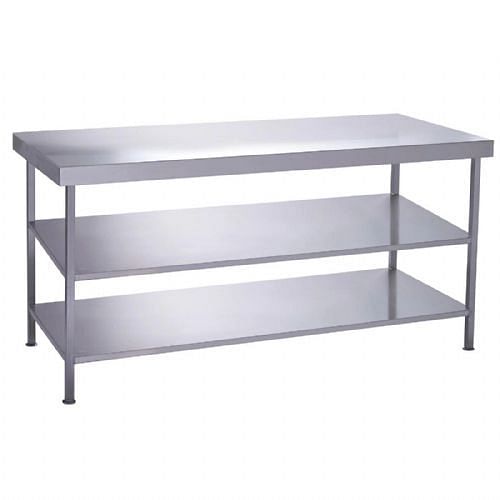 Stainless Steel Table With 2 Under Shelves