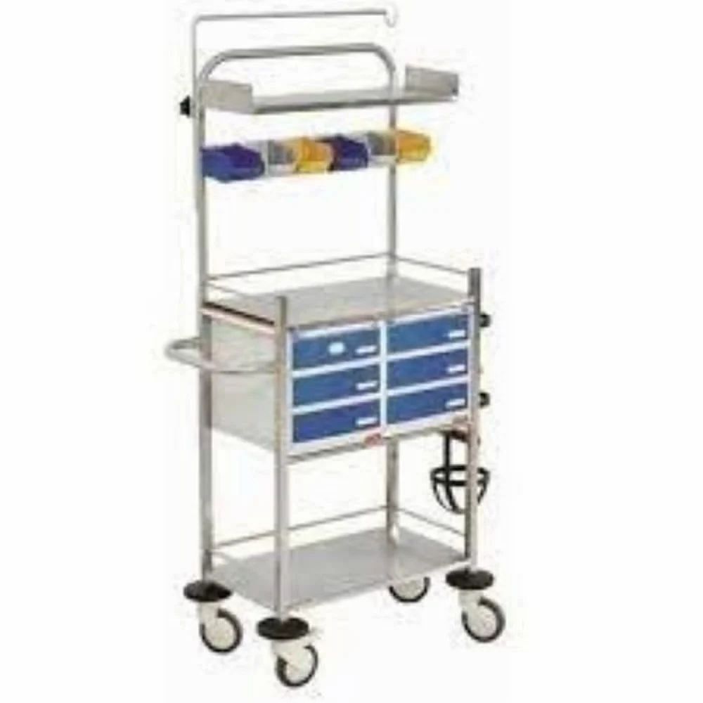 Stainless Steel White S.S. Crash cart BSC404