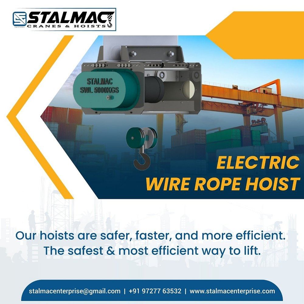 STALMAC Complete Eletric 3 Ton Electrical Wire Rope Hoist, For Industrial, 110V