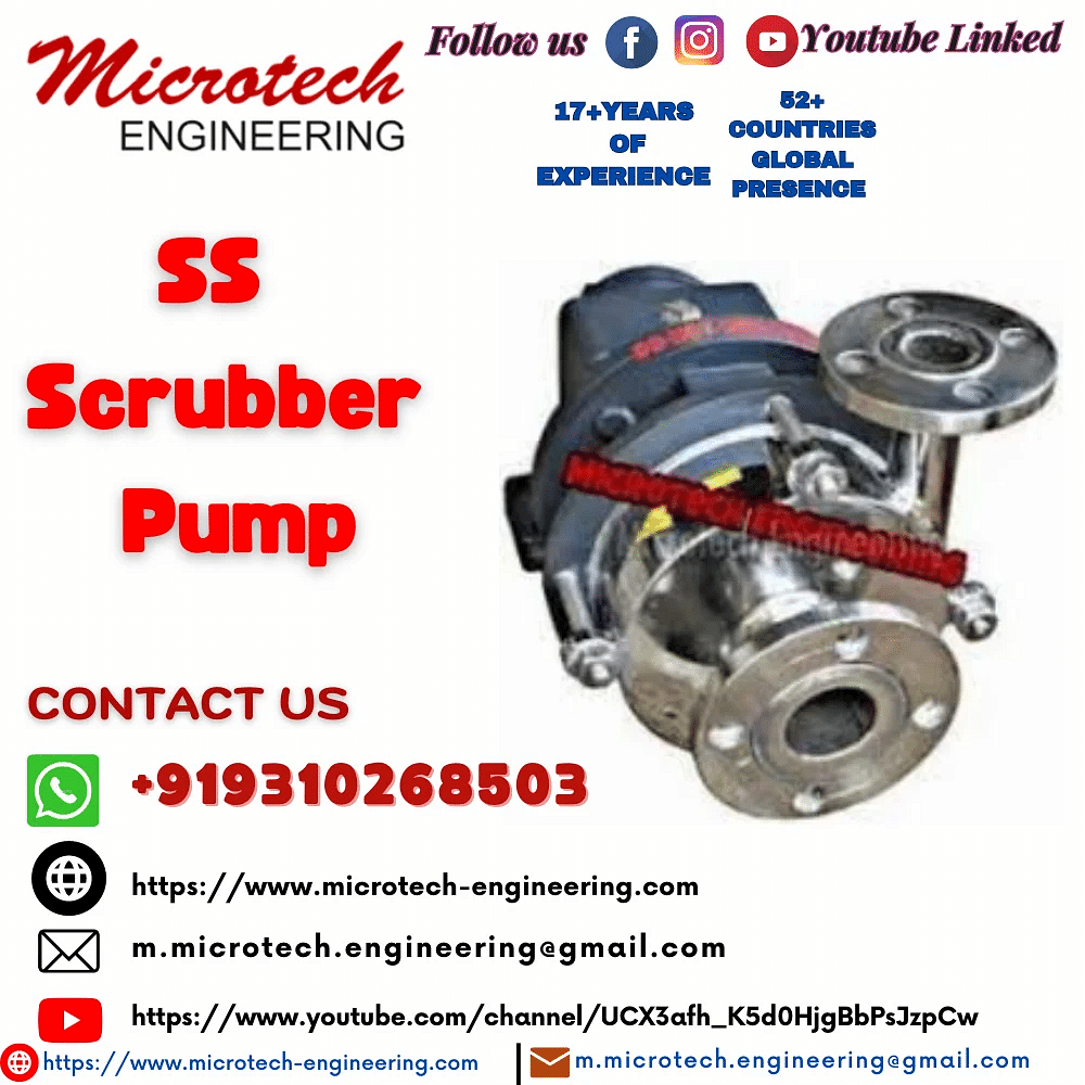 Standard Stainless steel SS Scrubber Pump, Max Flow Rate: 0.5 To 100 M3/Hr, IP