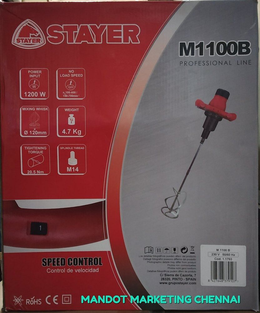 Stayer By Mandot Electric Paint Mixer, Capacity: 1200w