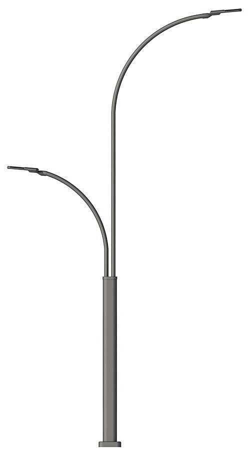 Steel Dual-Arm Modern Design Light Poles, For Street, 3M to 10M