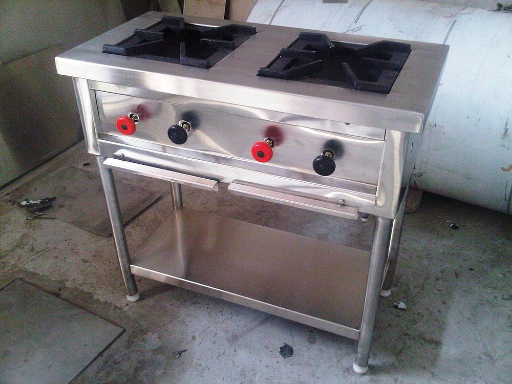 Steel Two Burner Gas, For Kitchen, Size: Standard