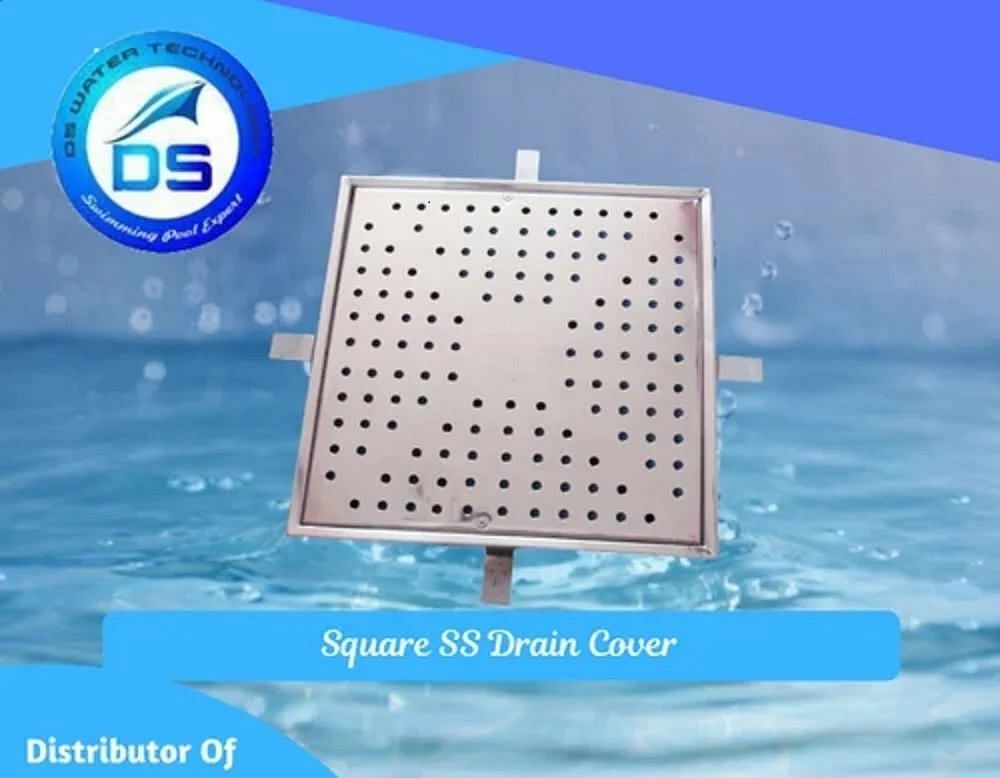 Steel/Stainless Steel Silver Square SS Drain Cover