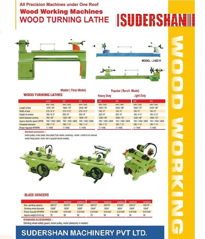 Sudershan 1 HP Wood Turning Lathe Machine