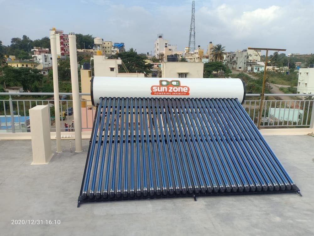 SUN ZON Solar Water Heater, For Hotels,Home, Capacity: 100 Ltr to 500 Ltr