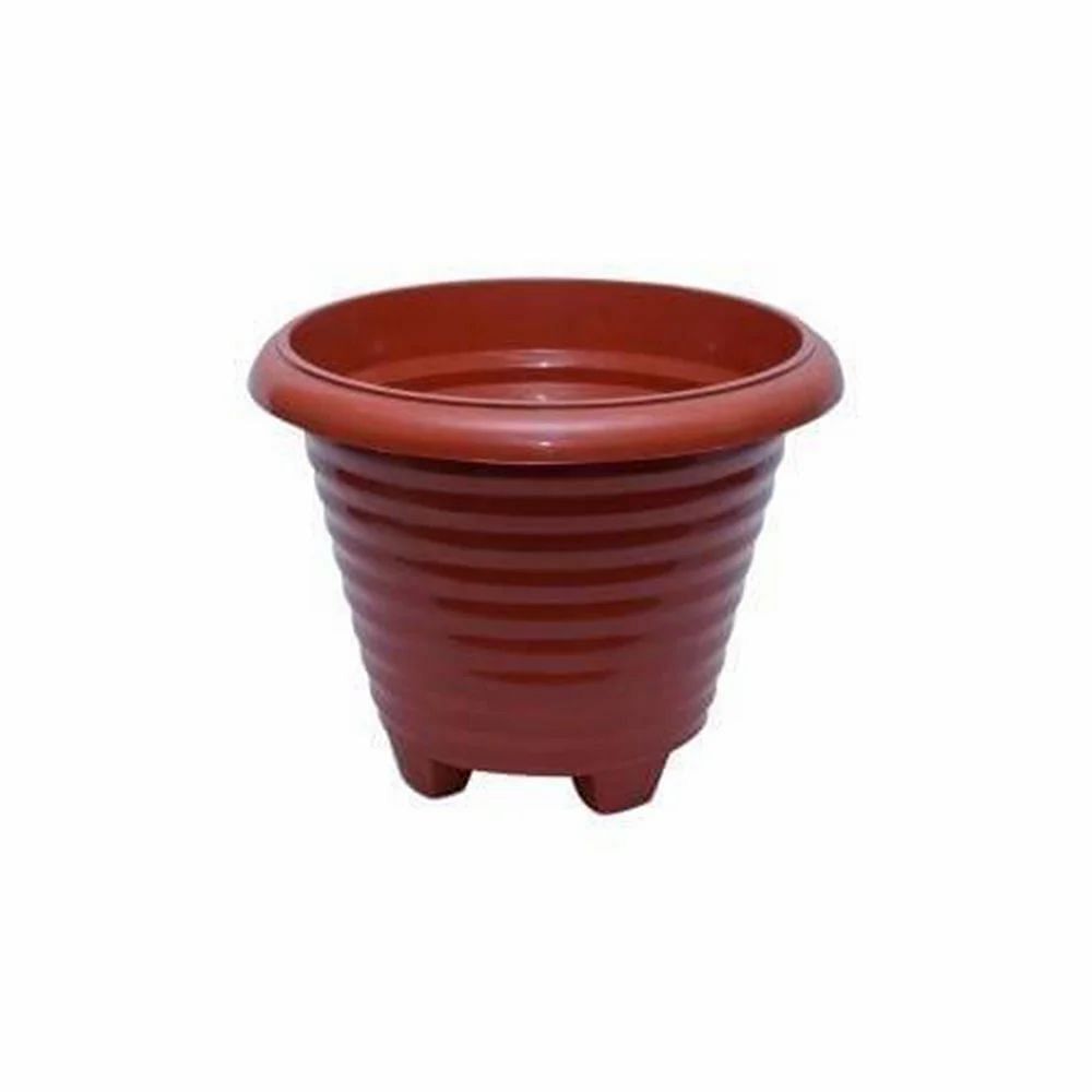 TERRACOTTA OR DARK GREEN Plastic Round Planter, For Home, Size: 12 Inch