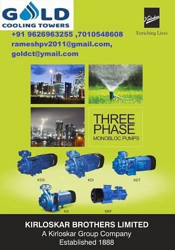 Three Phase Kirloskar Industrial Monoblock Pump, 300 - 440v, 3000 Rpm