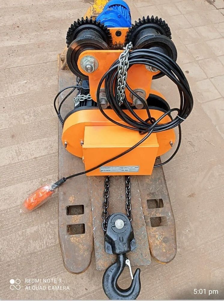 Trolley Electric Chain Hoist, For Industrial, Capacity: 1-3 ton