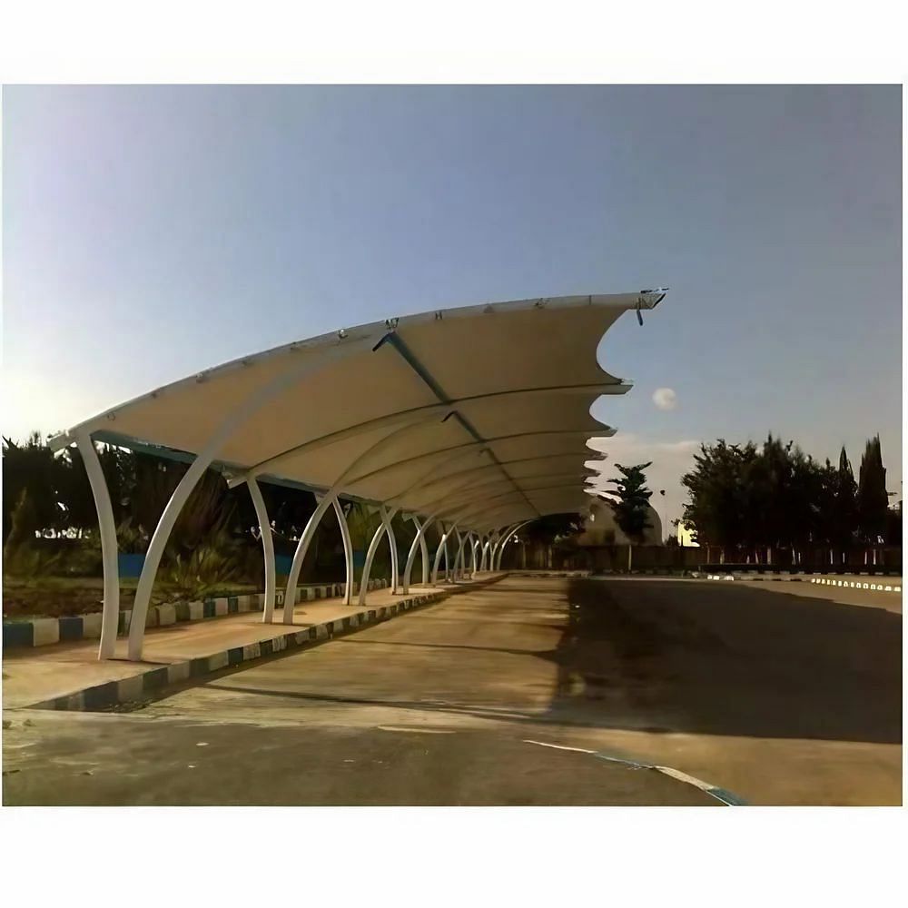 Tunnel PVC Modular Tensile Car Parking Shed, Epoxy Paint Coating