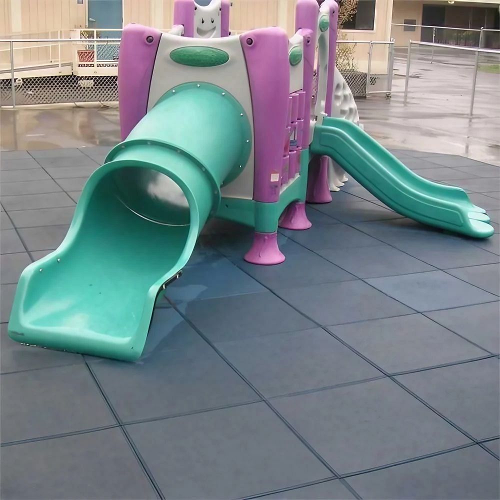 Unique Sports Grey Children Play Area Rubber Flooring