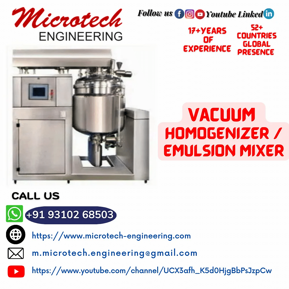 Vacuum Homogenizer / Emulsion Mixer, Capacity: gmp, Model Name/Number: Vem