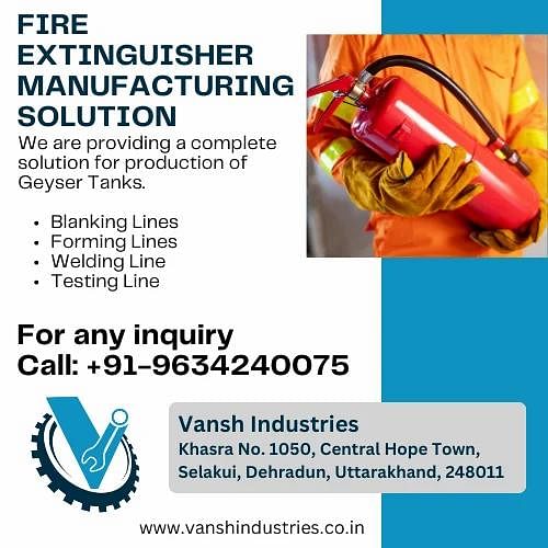 Vansh Mild Steel Fire Extinguisher Manufacturing Plant Solution, For Industrial, Capacity: 9 Kg