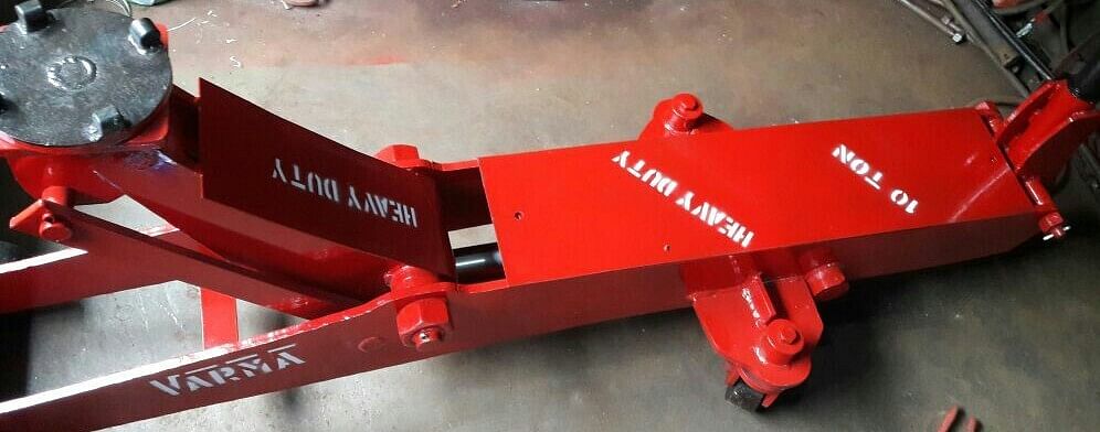 Varma Mild Steel 10 Ton Hydraulic Floor Trolley Jack, For Garage