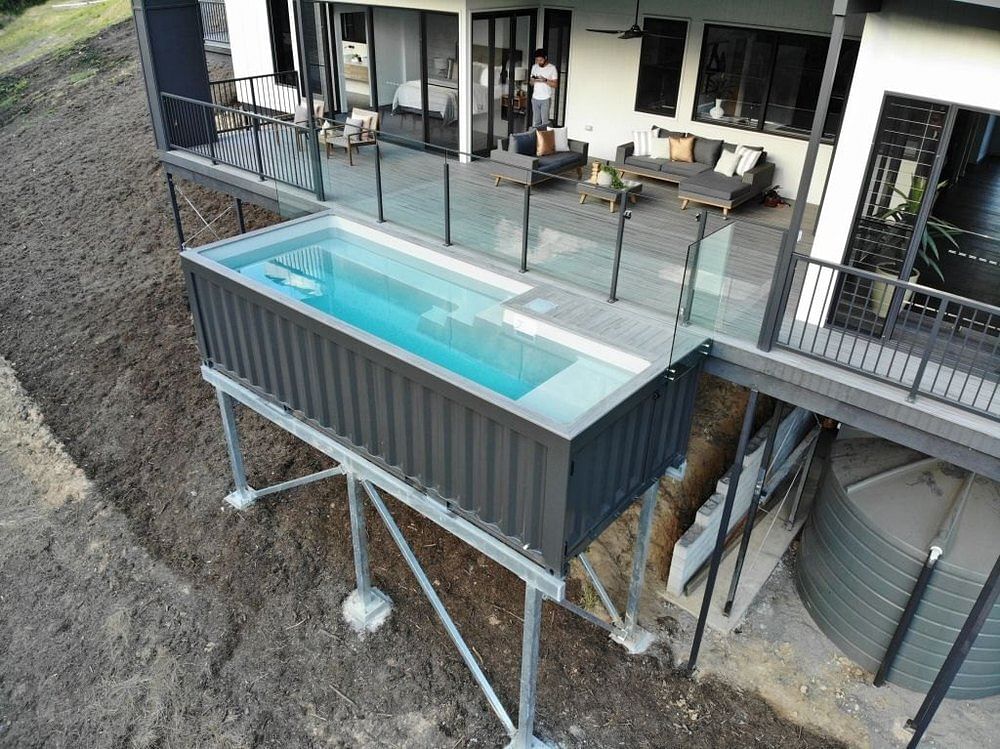 Varnish coated Liner Prefabricated Shipping Container swimming pools, For Personal/Commercial