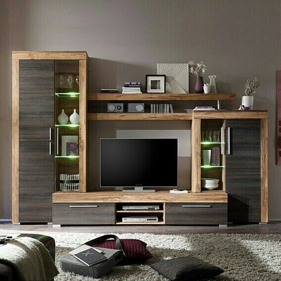 Wall Mounted Wooden TV Unit