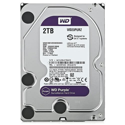 Western Digital 2 TB WD Purple, Storage Capacity: 2000 GB, Model Name/Number: WD20PURZ