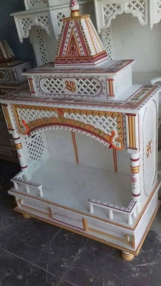 White 30x18 Inch Religious Marble Temple, For Workshop