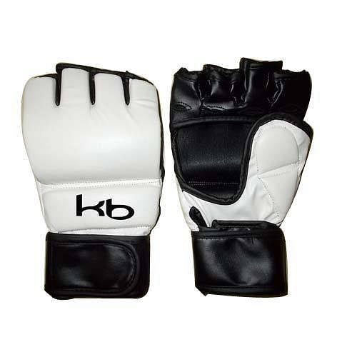 White Black Blue KBI Sports M.M.A. Gloves